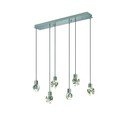 LED závesné svietidlo v striebornej farbe so skleneným tienidlom Verano – Trio Select