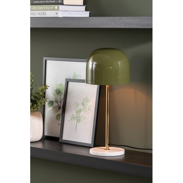 Kaki stolová lampa s kovovým tienidlom (výška 50 cm) Manta – Leitmotiv-image-1