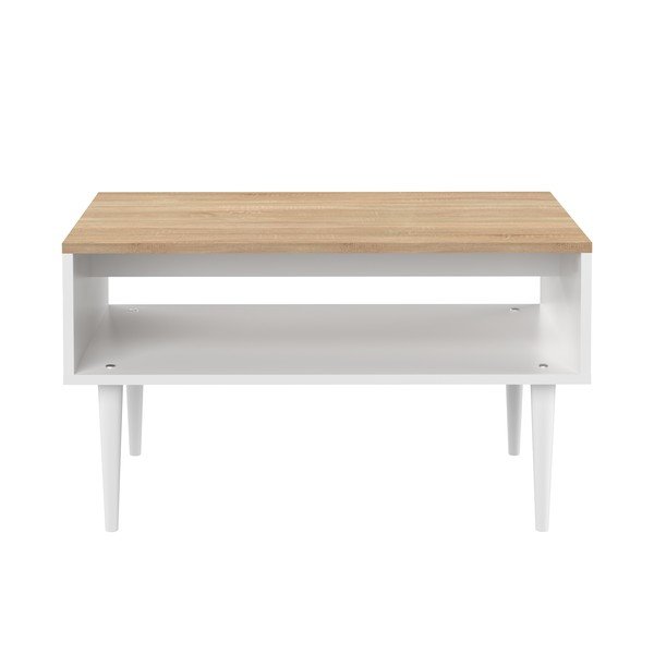 Biely konferenčný stolík s doskou v dekore duba 80x47 cm Horizon - TemaHome 