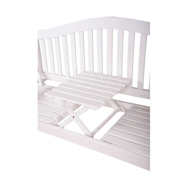 Biela drevená záhradná lavica Singapore – Garden Pleasure-image-3