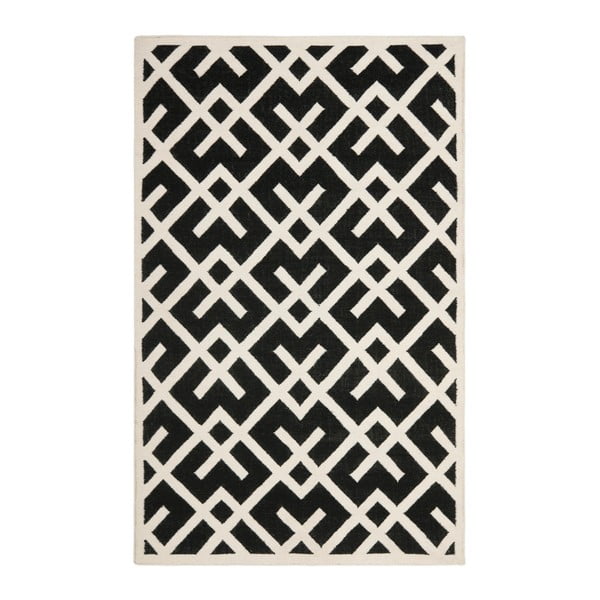 Čierny vlnený koberec Safavieh Marion, 121 x 182 cm