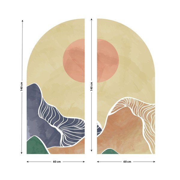 Samolepka na stenu 120x140 cm Abstract Rising Sun Arch - Ambiance-image-3