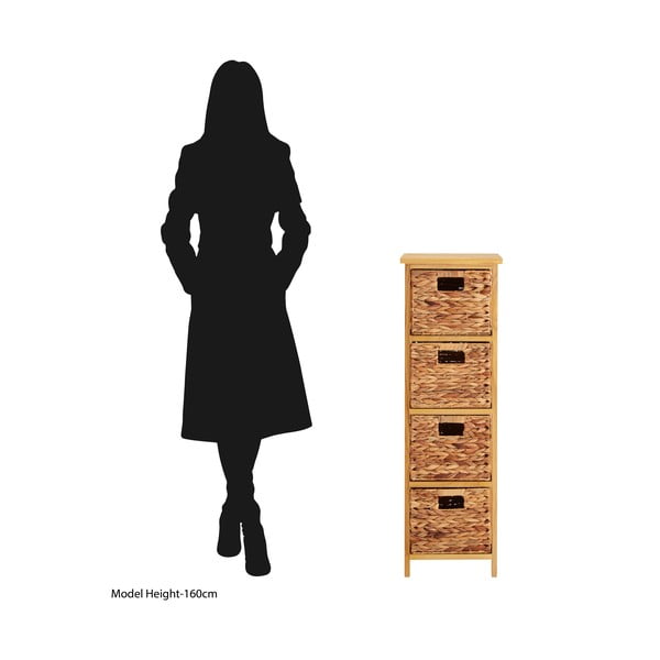 Vysoká komoda z masívu paulownie v prírodnej farbe 32x100 cm – Premier Housewares-image-3