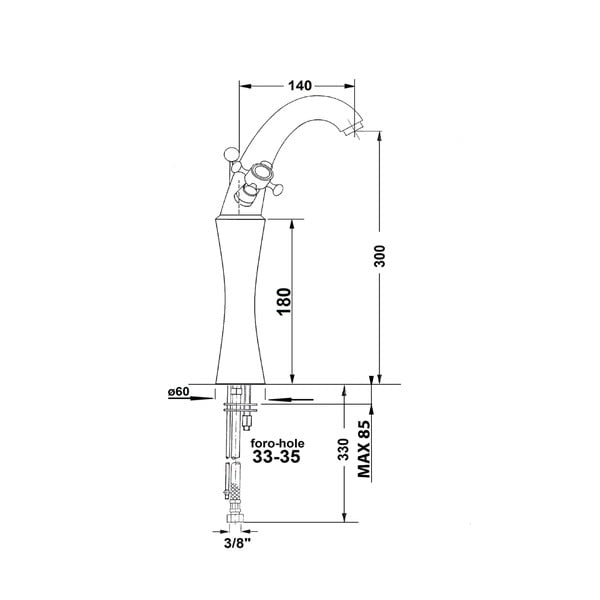 Stojančeková umývadlová batéria v lesklej striebornej farbe Antea – Sapho-image-2