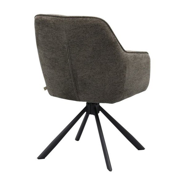 Tmavosivé čalúnené jedálenské kreslo s podrúčkami Avola – Unique Furniture-image-4