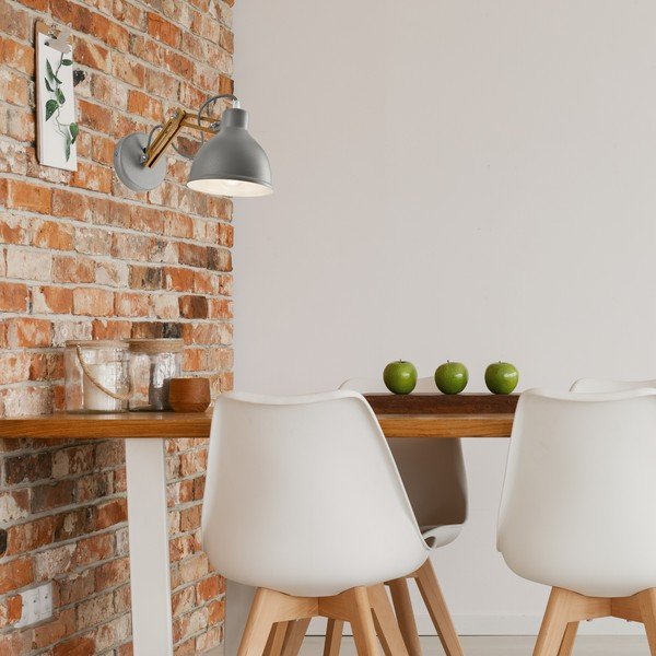 Sivo-hnedé nástenné svietidlo ø 15 cm Marcello – LAMKUR-image-2