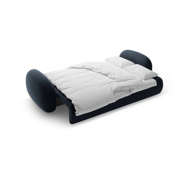 Tmavomodrá ženilková rozkladacia/s úložným priestorom pohovka 262 cm Tonale – Cosmopolitan Design-image-4