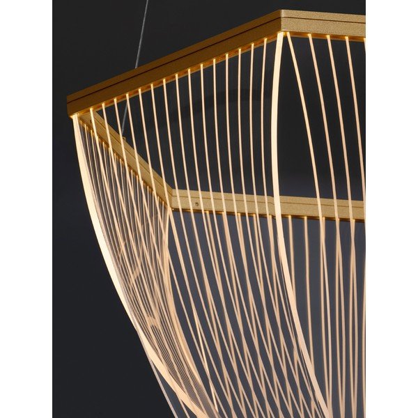 Hliníkové LED závesné svietidlo so stmievačom v zlatej farbe s tienidlom z akrylového skla ø 52 cm Valentin – Nova Luce-image-2
