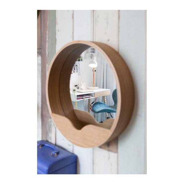 Nástenné zrkadlo s odkladacím priestorom Zuiver Round Wall, ⌀ 40 cm-image-2