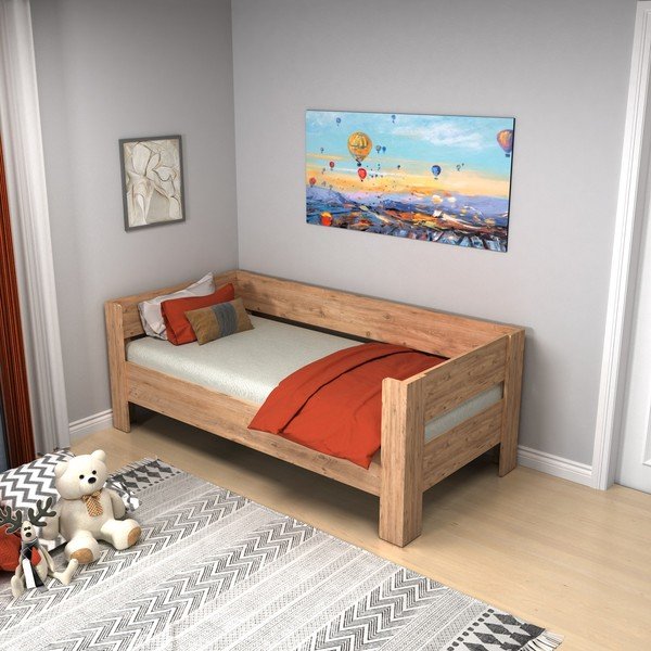 Jednolôžková posteľ v prírodnej farbe 90x190 cm Malina - Kalune Design-image-2