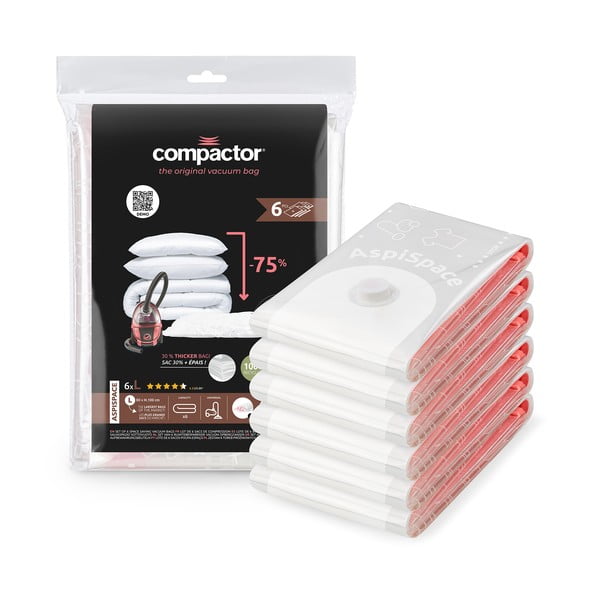 Vákuové vrecia v súprave 6 ks Vacuum L – Compactor