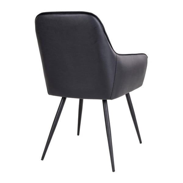 Čierne čalúnené jedálenské kreslá v súprave s podrúčkami 2 ks Harbo – House Nordic-image-4