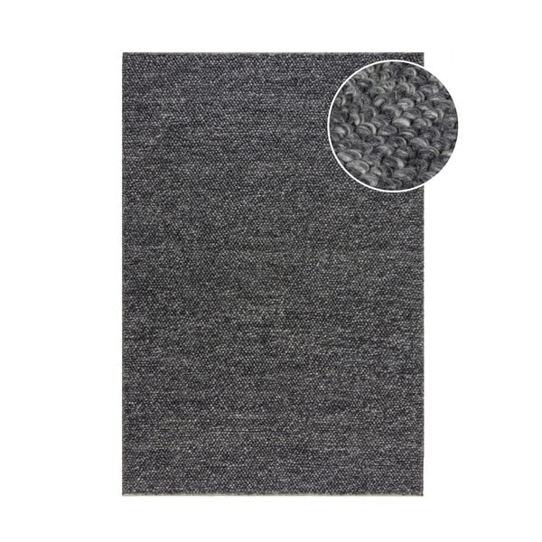 Tmavosivý ručne tkaný koberec s prímesou vlny 120x170 cm Minerals – Flair Rugs