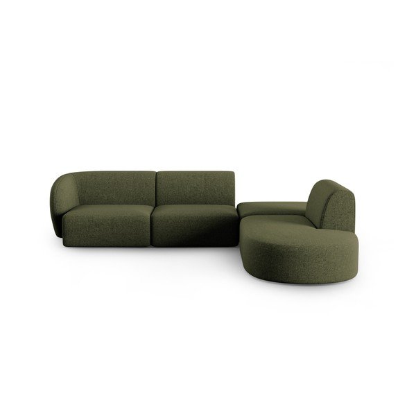 Zelená ženilková rohová pohovka (pravý roh/do L) Paolo – Milo Casa