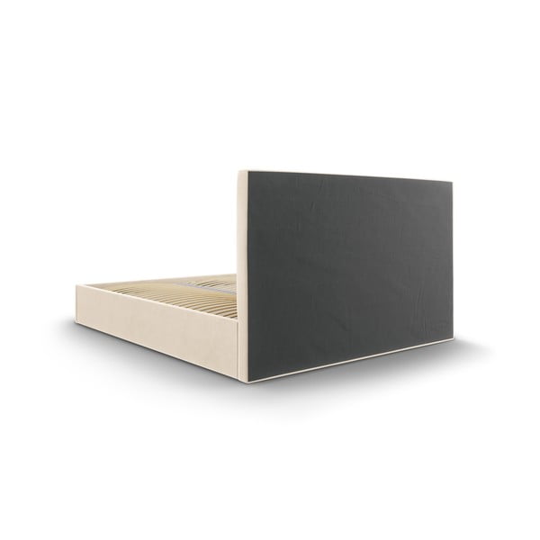 Béžová zamatová dvojlôžková posteľ Mazzini Beds Juniper, 160 x 200 cm-image-4