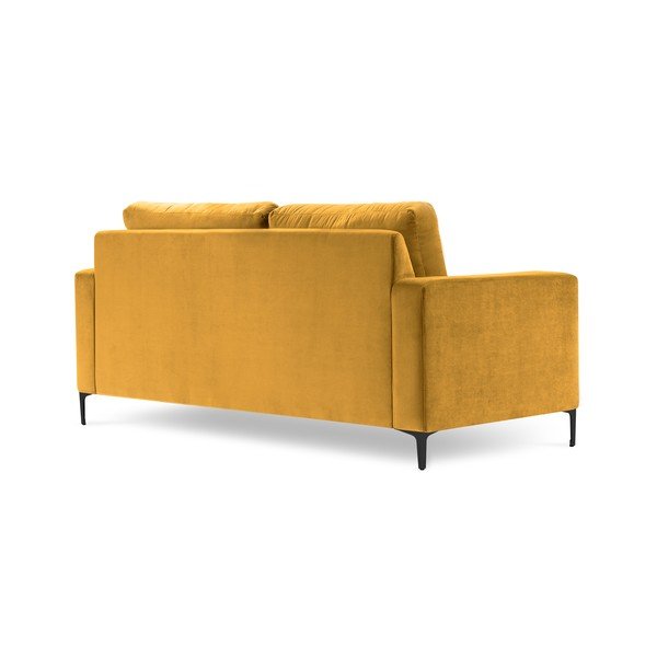 Žltá zamatová pohovka Kooko Home Harmony, 158 cm-image-2
