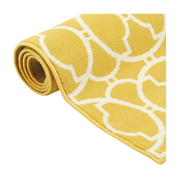 Žltý a umývateľný vonkajší koberec Interlaced, 160 × 230 cm-image-2