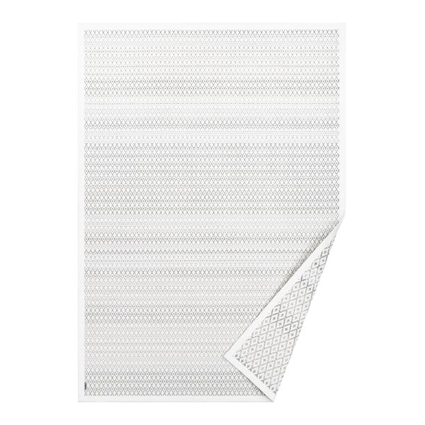 Biely vzorovaný obojstranný koberec Narma Tsirgu, 140 × 70 cm