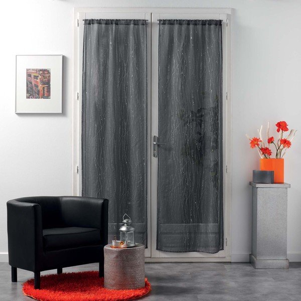 Antracitové voálové záclony v súprave 2 ks 70x200 cm Filiane – douceur d'intérieur-image-2