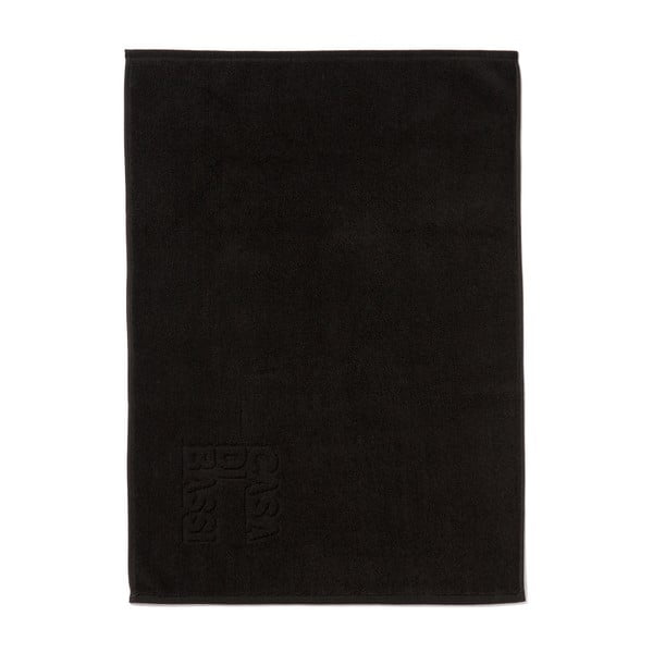 Čierna bavlnená kúpeľňová predložka Casa Di Bassi Logo, 50 × 70 cm