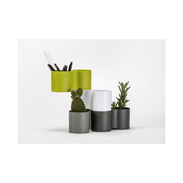 Zelený dvojitý kvetináč Plastia Modulo-image-1