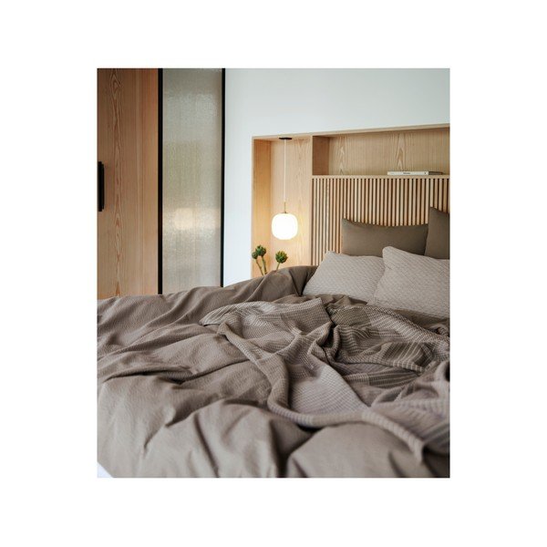 Béžový vankúš zo zmesi bavlny a vlny Södahl Wave Knit, 40 x 60 cm-image-4