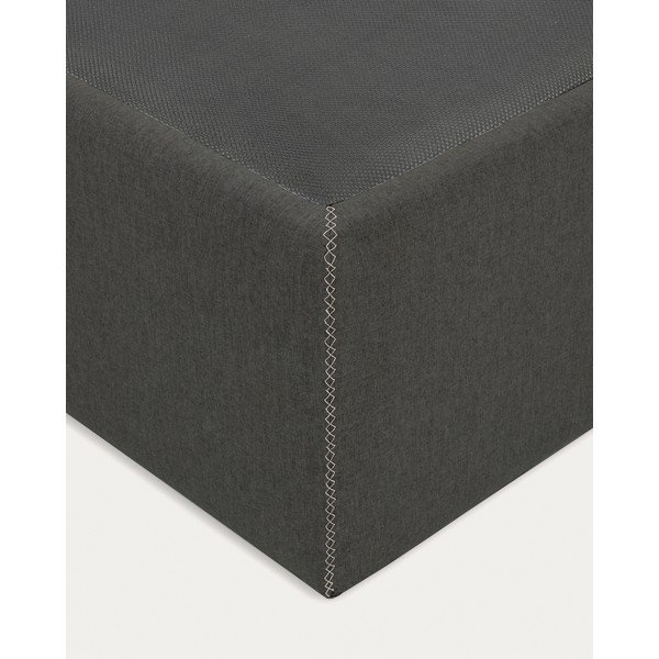 Čierna čalúnená jednolôžková posteľ s úložným priestorom 90x190 cm Matters – Kave Home-image-3