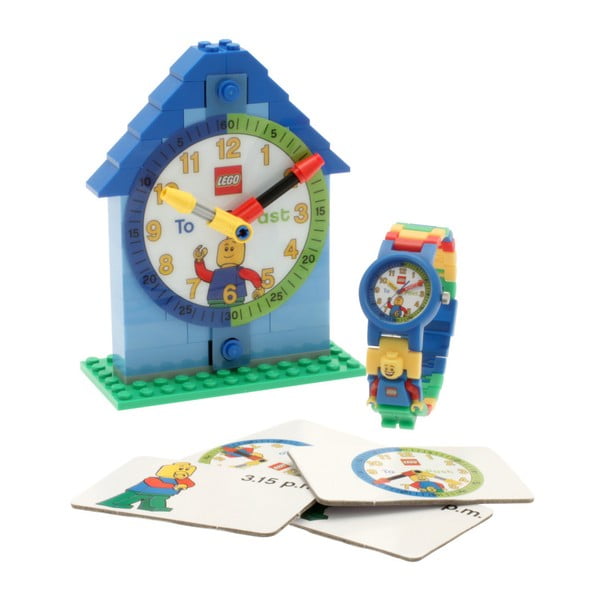 Modré hodinky a výuková stavebnica LEGO® Time Teacher
