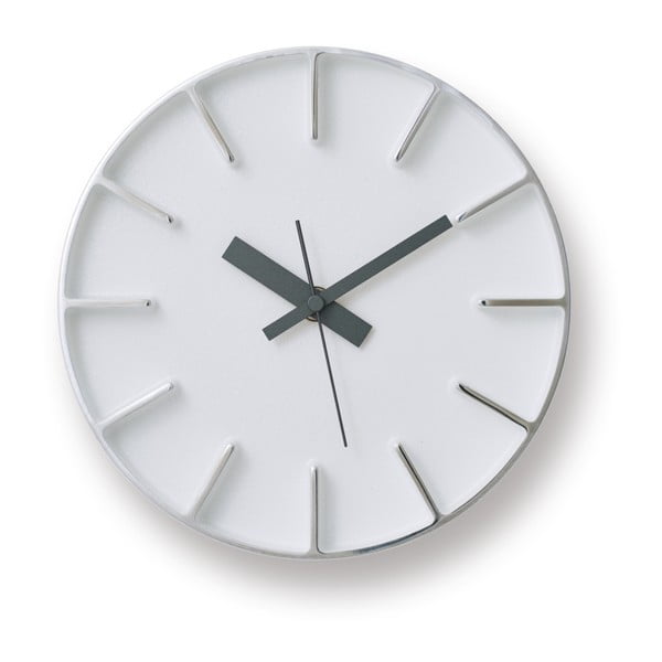 Biele nástenné hodiny Lemnos Clock Edge, ⌀ 18 cm
