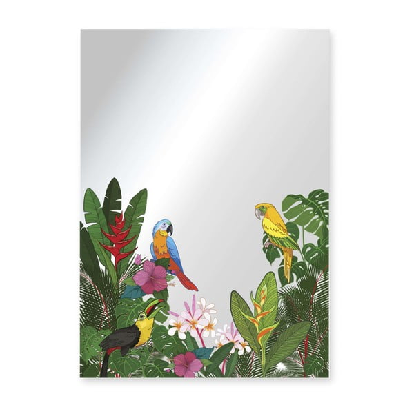 Nástenné zrkadlo Surdic Espejo Decorado Tropical Birds, 50 × 70 cm