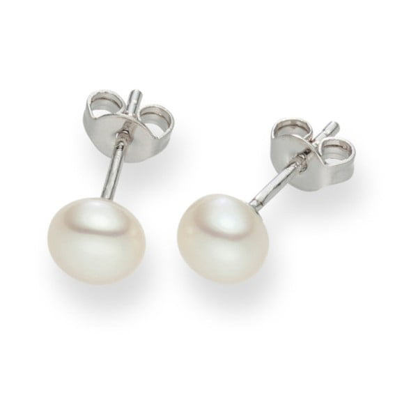 Biele perlové náušnice Nova Pearls Copenhagen Antaios
