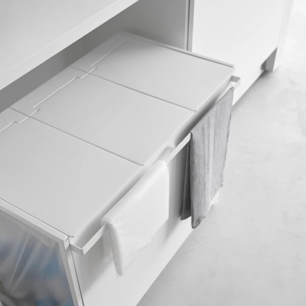 Biely kovový odpadkový kôš na triedený odpad Tower – YAMAZAKI-image-2