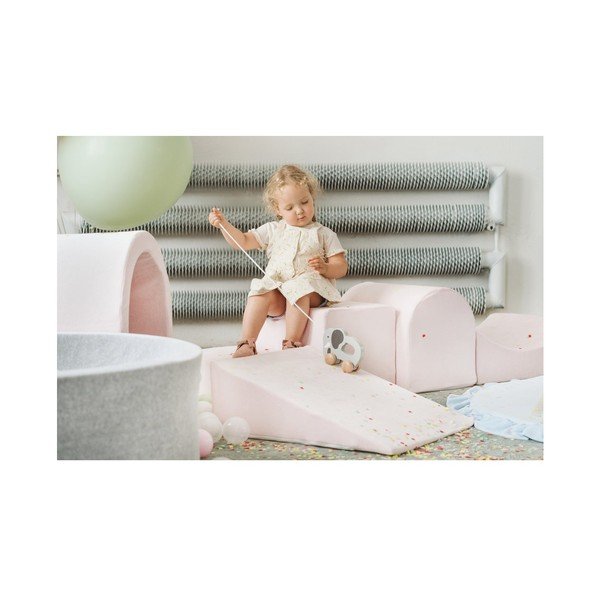 Krémovobiele zamatové penové ihrisko 4 ks výška  30 cm 225x90 cm Montessori – Meowbaby-image-3