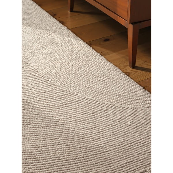 Ručne tkaný vlnený behúň vo svetlo prírodnej farbe 80x200 cm Eleni Natural White – Hanse Home-image-3