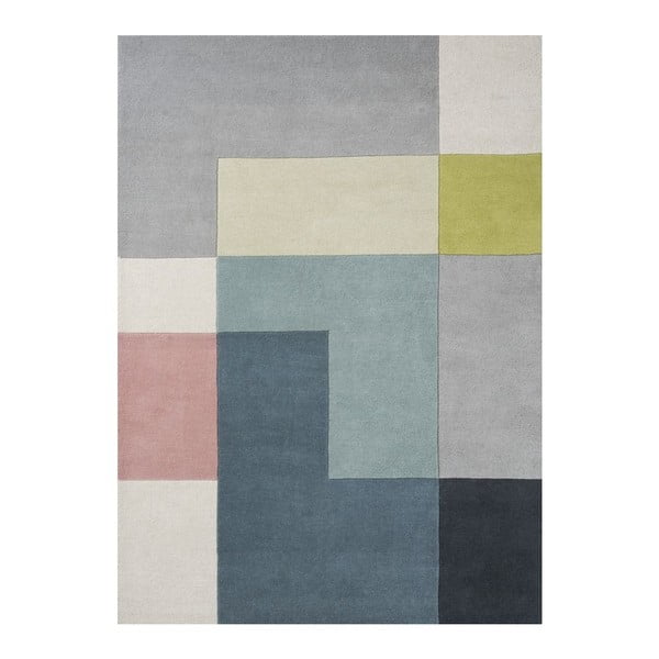 Vlnený koberec Tetris Lime, 170x240 cm