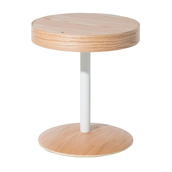 Odkladací stolík v dekore svetlého dreva Monobeli Starlie, ø 40 cm