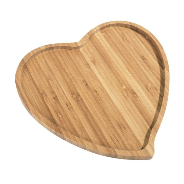 Bambusový servírovací podnos Kosova Heart, 27 x 25 cm