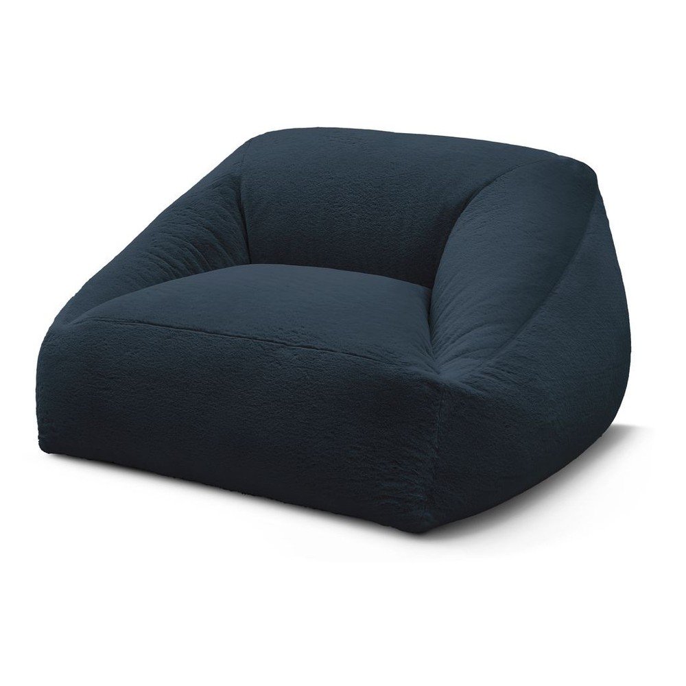 Tmavomodrý sedací vak z umelej kožušiny Lilibet – Bobochic Paris
