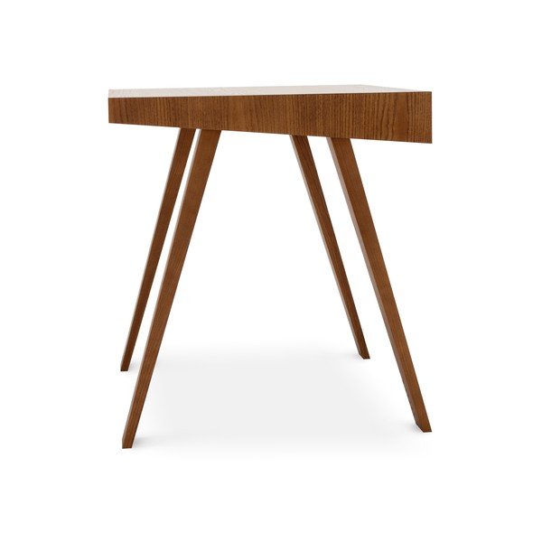 Hnedý písací stôl s nohami z jaseňového dreva EMKO 4.9, 140 x 70 cm-image-2