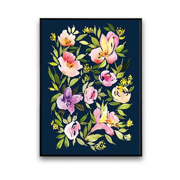 Plagát s fialovými kvetmi, 30 x 40 cm