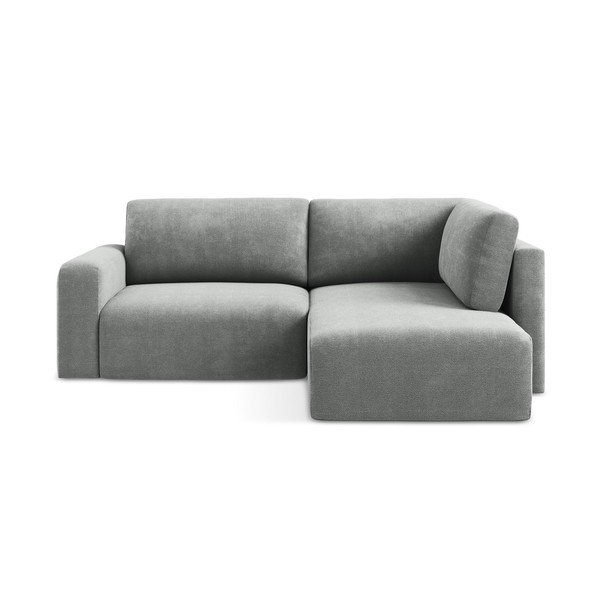 Sivá ženilková rozkladacia/s úložným priestorom rohová pohovka (pravý roh/do L) Kona – Makamii