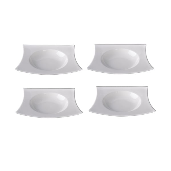 Sada 4 porcelánových polievkových tanierov Sola Sandra, 22.8 cm