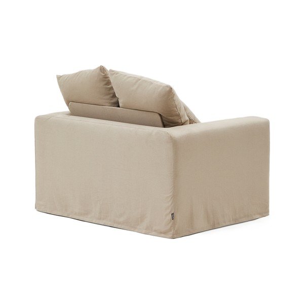 Béžové ľanové kreslo Nora – Kave Home-image-3