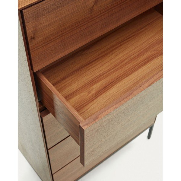 Vysoká komoda v dekore orecha v prírodnej farbe 60x114 cm Vedrana – Kave Home-image-4