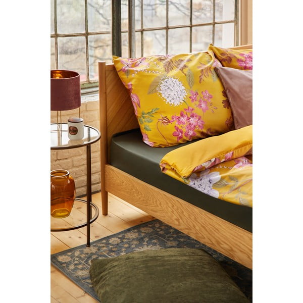 Okrovožlté obliečky na dvojlôžko z bavlneného saténu Bonami Selection Blossom, 200 x 220 cm-image-1