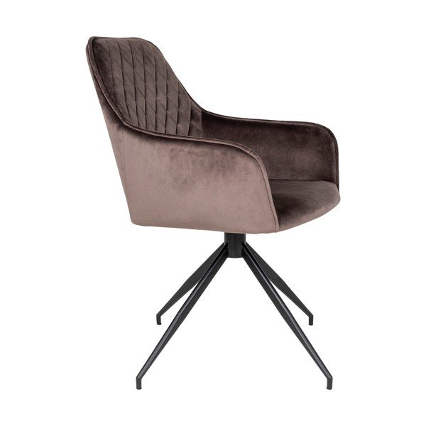 Hnedé čalúnené jedálenské kreslo Harbo – House Nordic-image-3