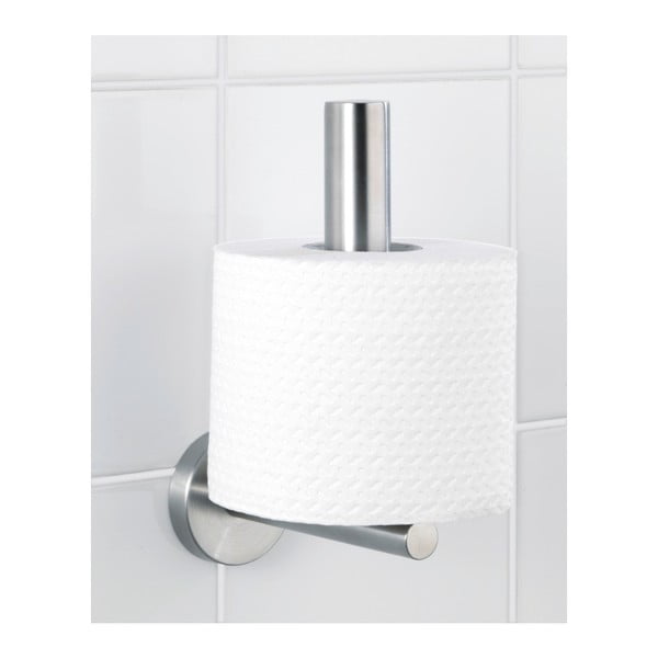 Nástenný držiak na toaletný papier z nehrdzavejúcej ocele v matne striebornej farbe Bosio – Wenko-image-1