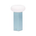Modrá kovová LED stolová lampa so stmievačom so skleneným tienidlom (výška  20 cm) Low – Hübsch