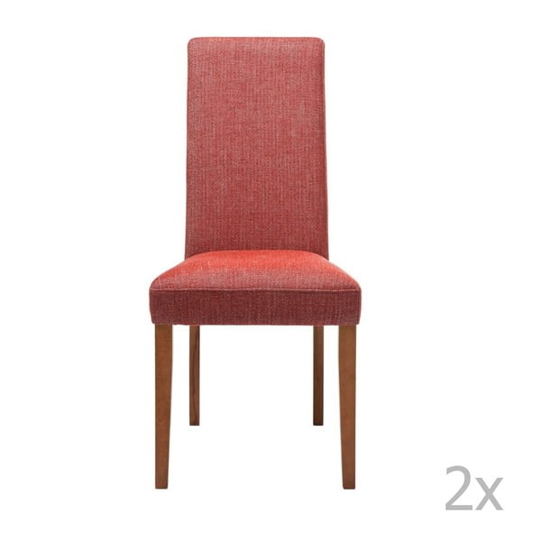 Sada 2 červených jedálenských stoličiek s podnožou z bukového dreva Kare Design Rhytm