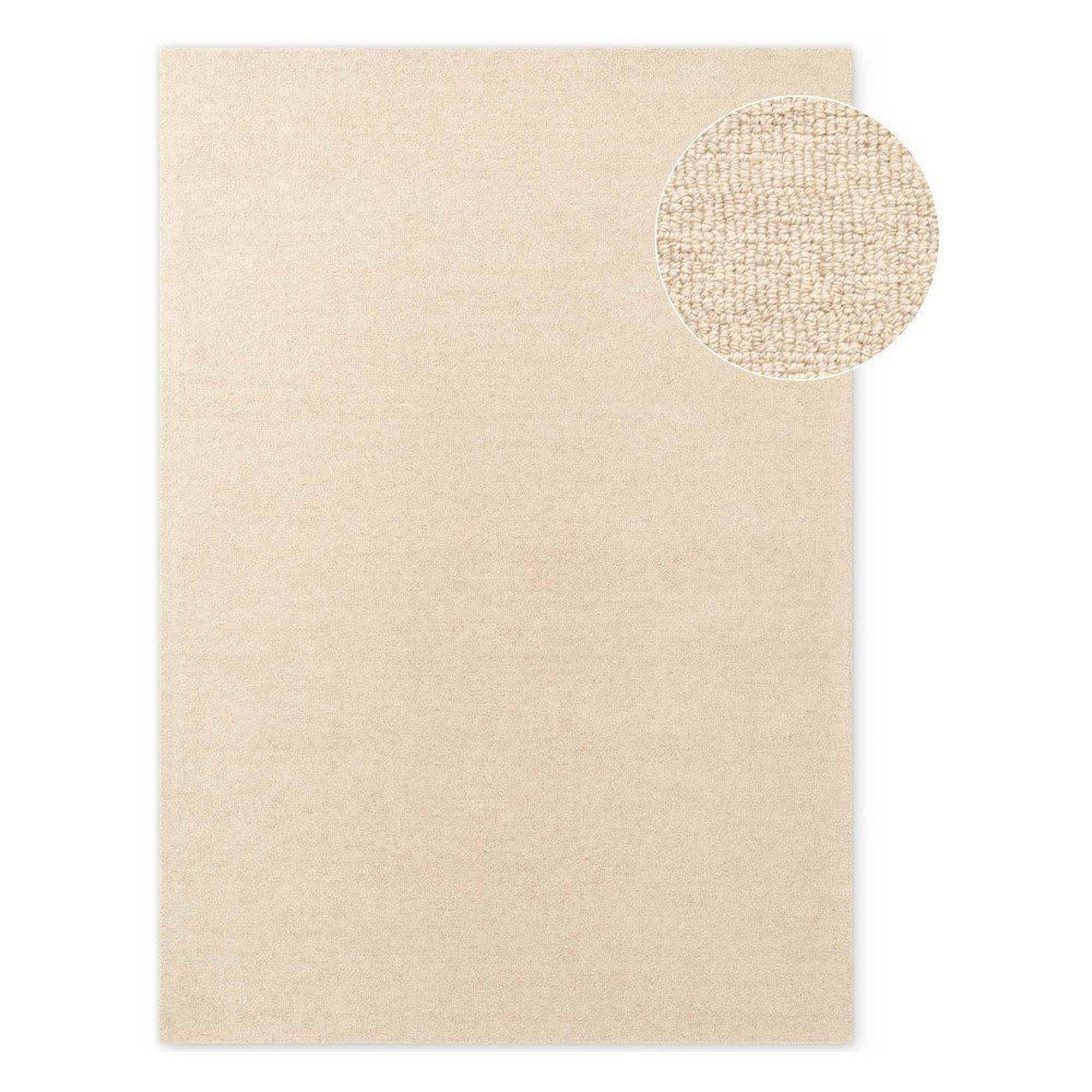 E-shop Béžový ručne tkaný vlnený koberec 140x200 cm Puristic Knots – Elle Decoration